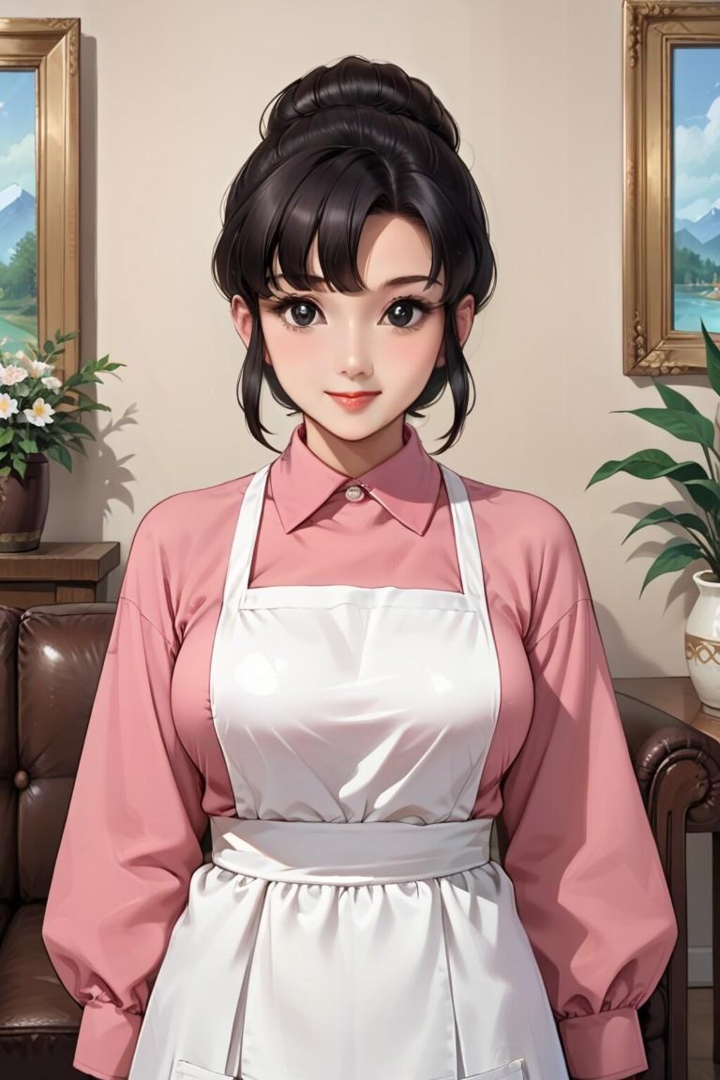 エプロン姿の友達のママ