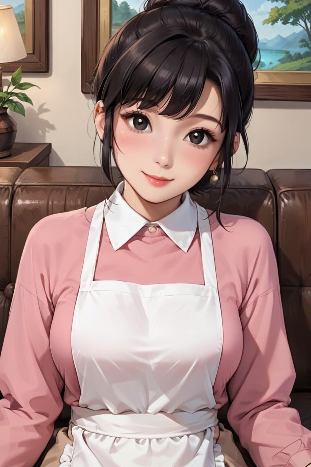 エプロン姿の友達のママ