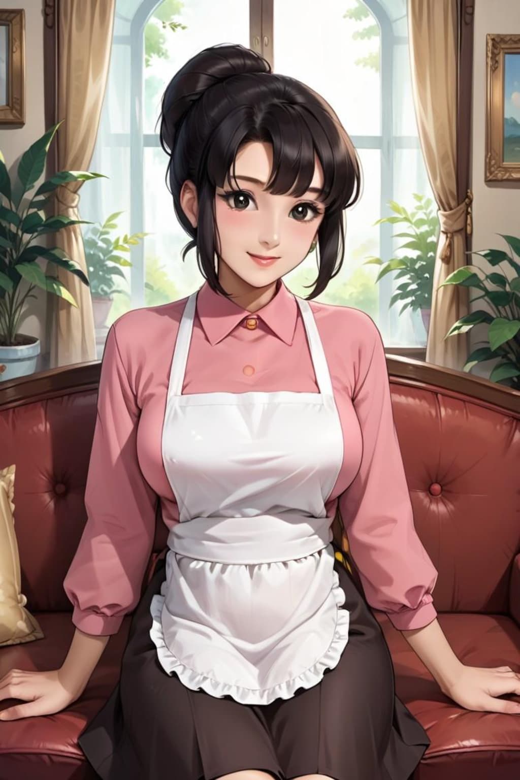 エプロン姿の友達のママ
