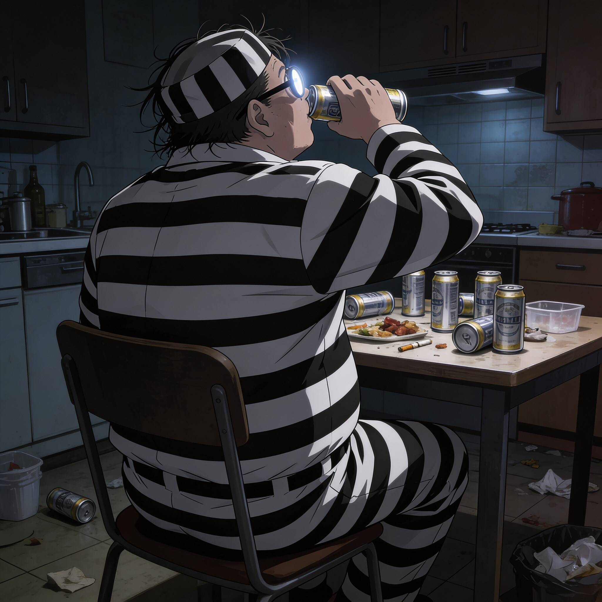 ヤケ酒を呷る