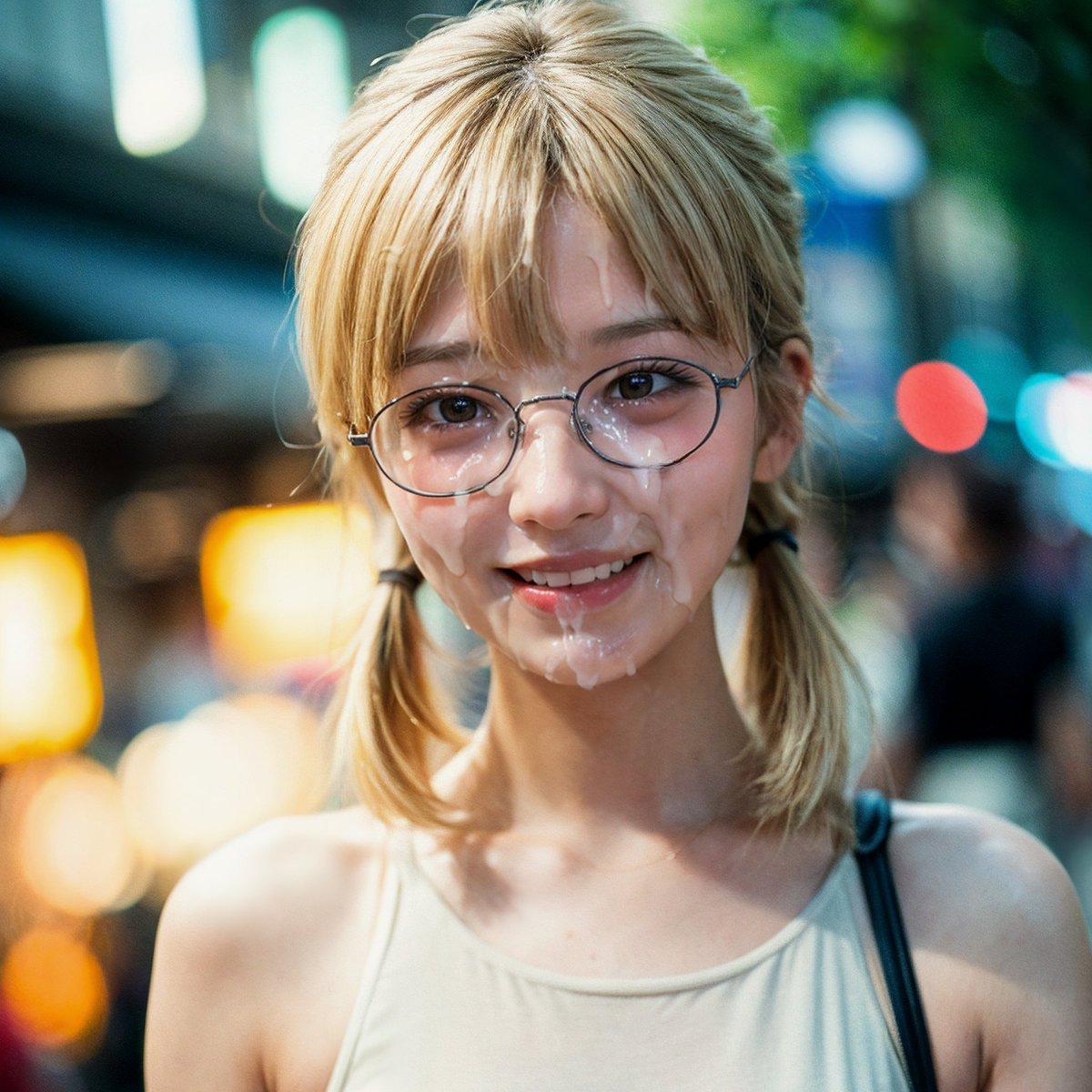 眼鏡女子にぶっかけ２