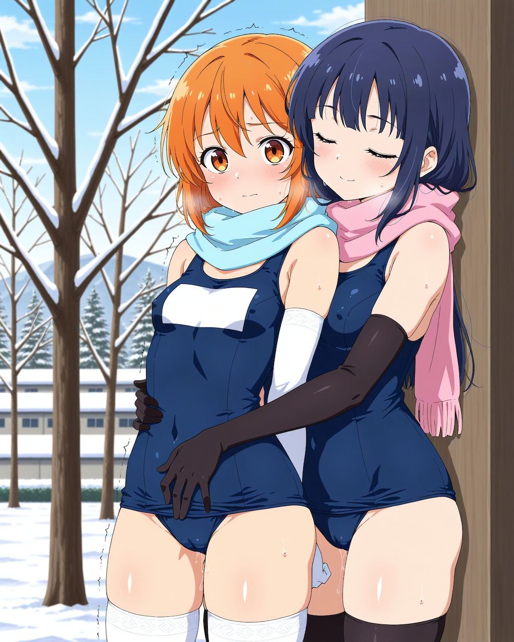 寒い中で耐えながら撮影
