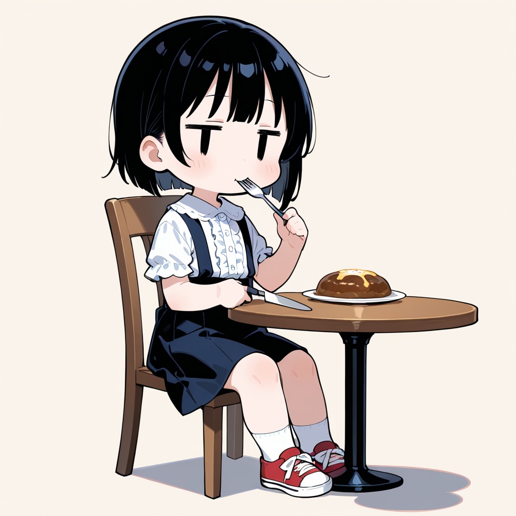 ハンバーグを食べる