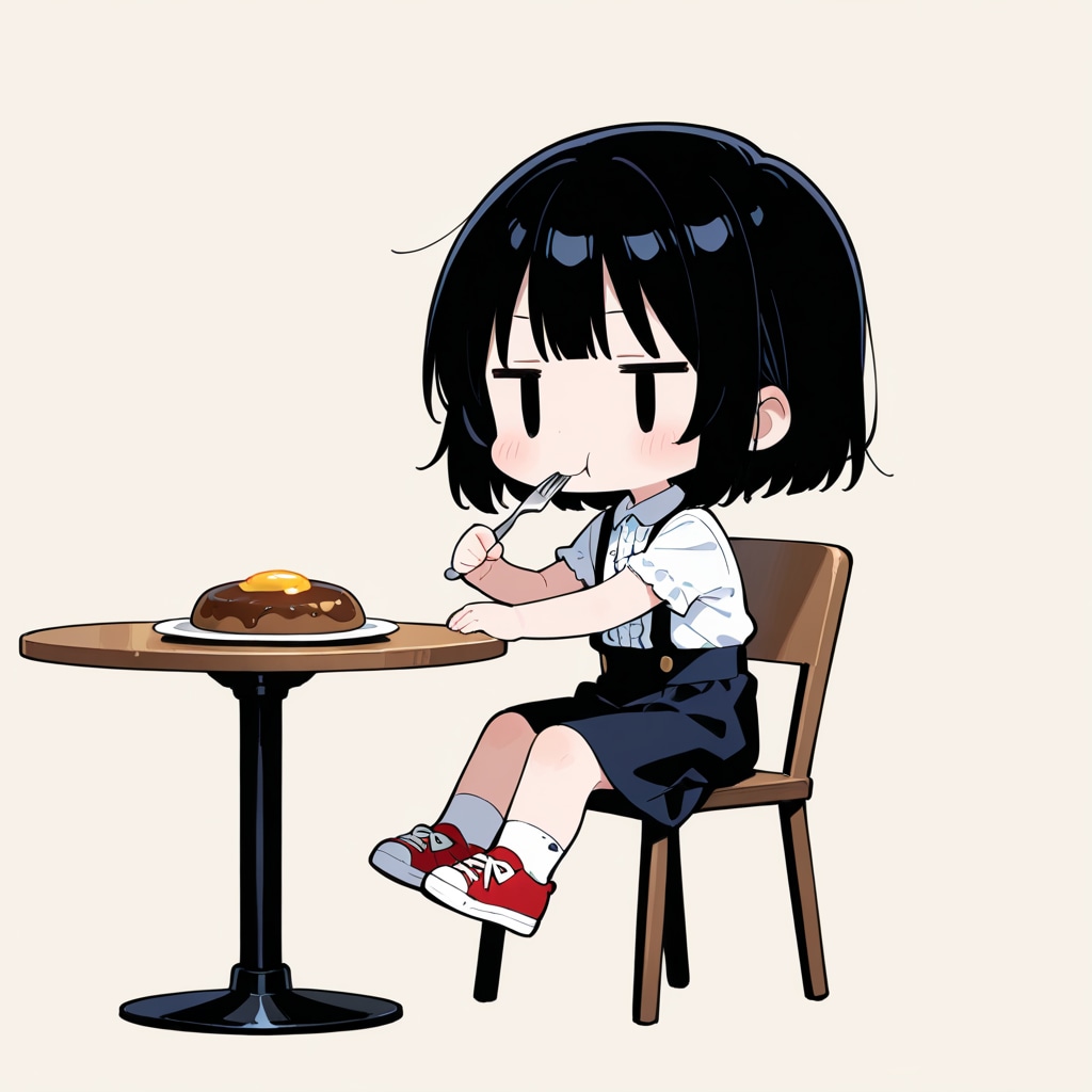 ハンバーグを食べる