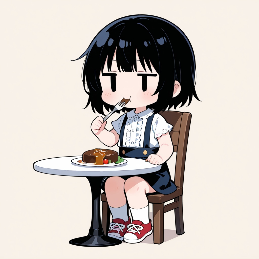 ハンバーグを食べる