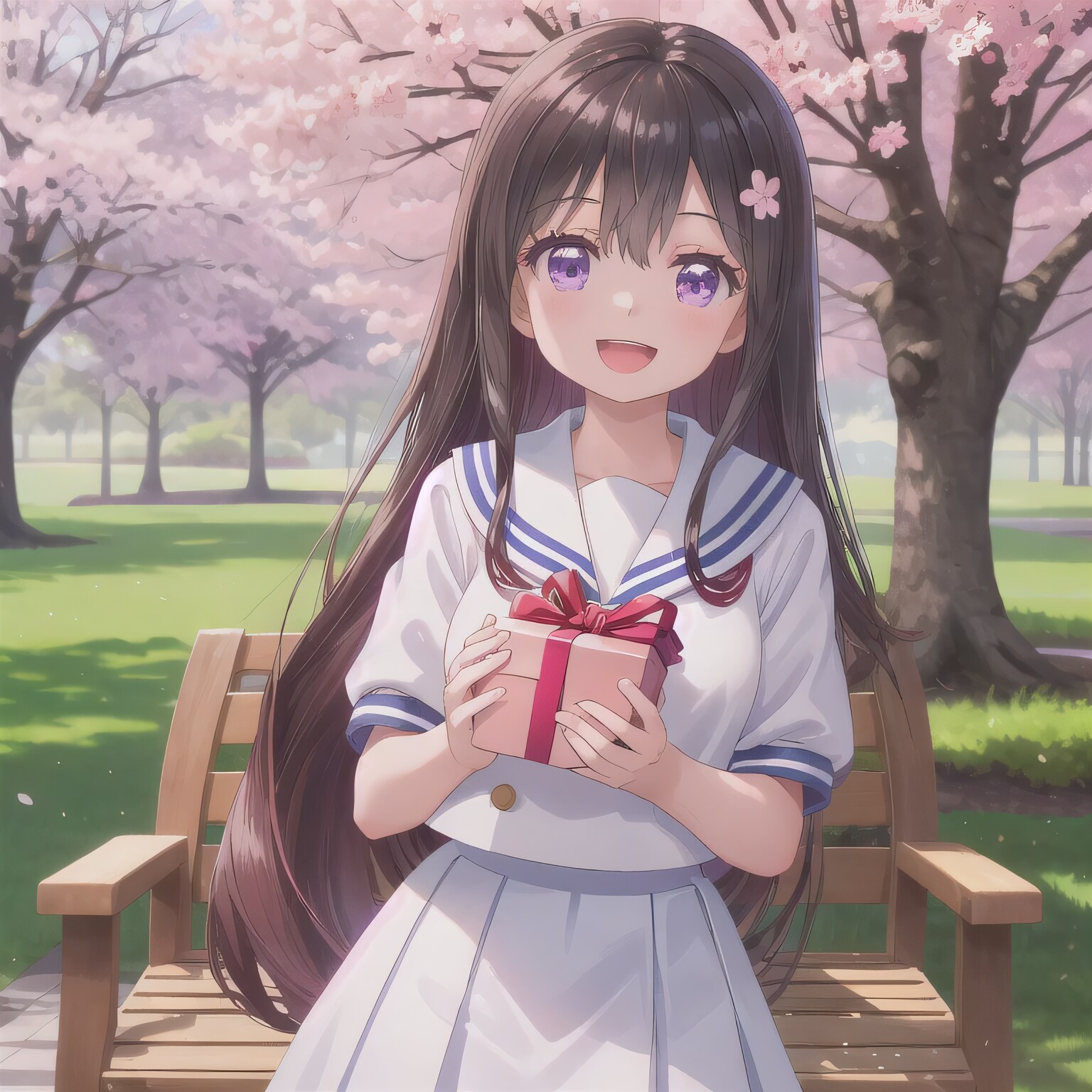 黒髪ロングでセーラー服の少女３６ | の人気AIイラスト・グラビア