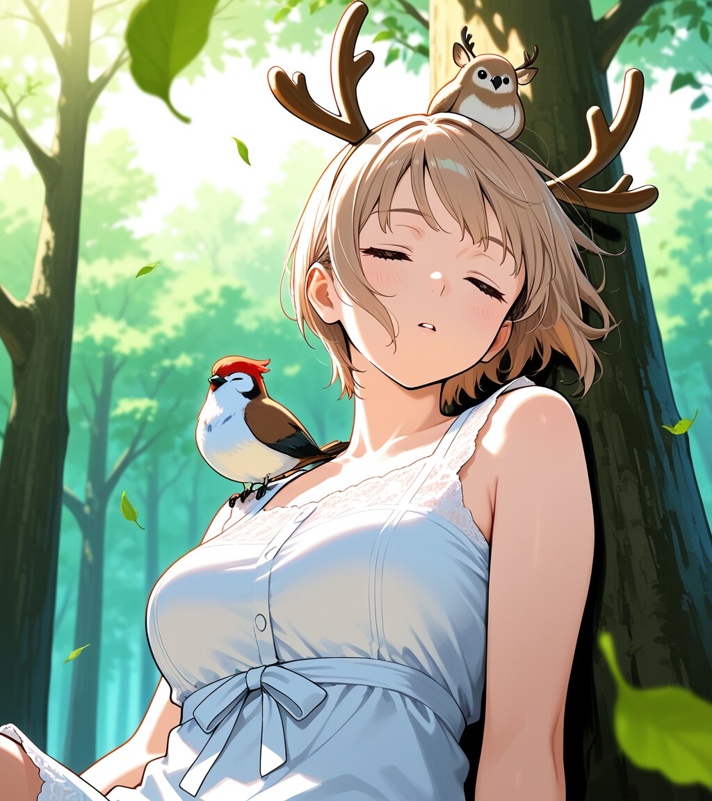 お昼寝鹿娘