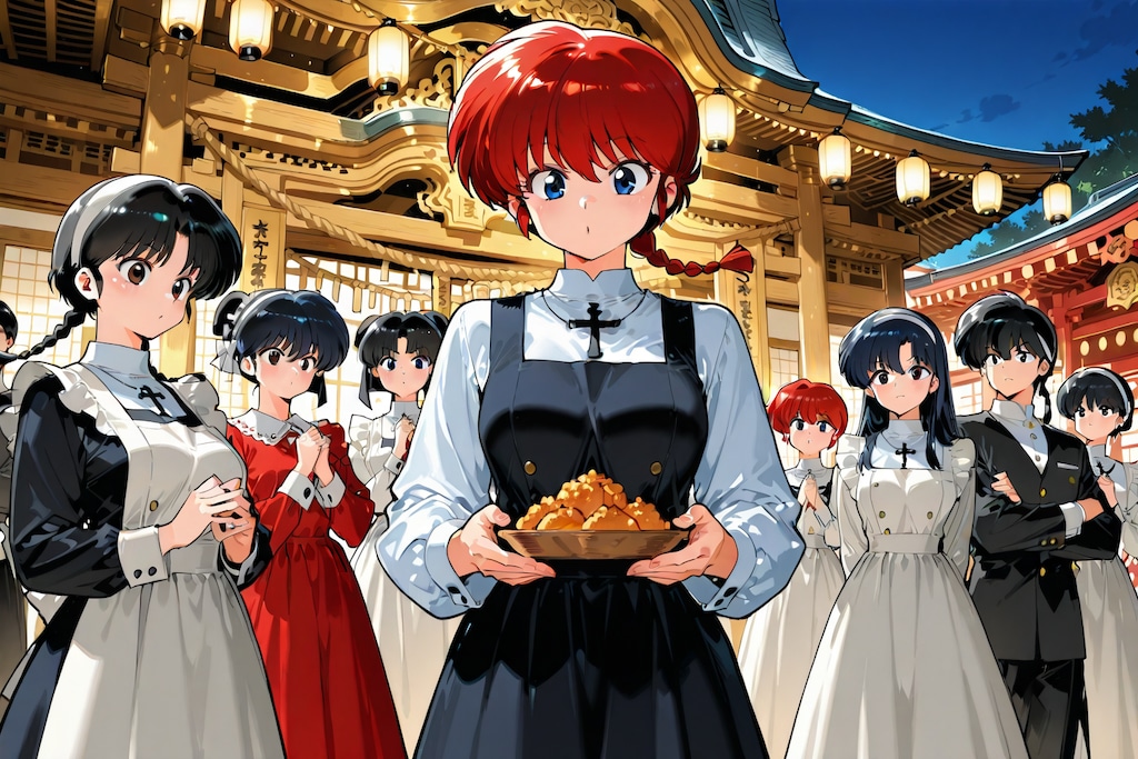 神社でシスター