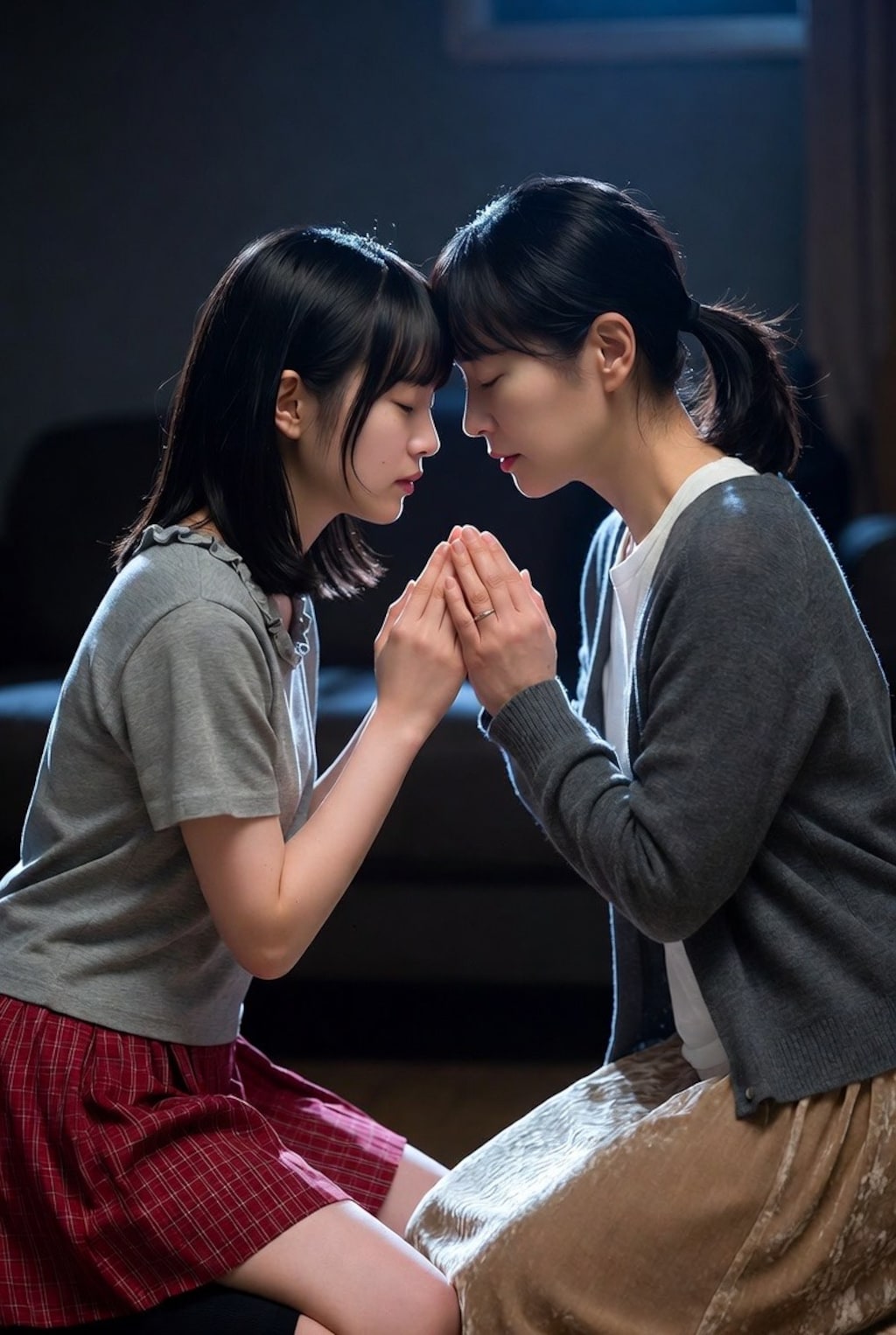 祈りと瞑想、母と娘