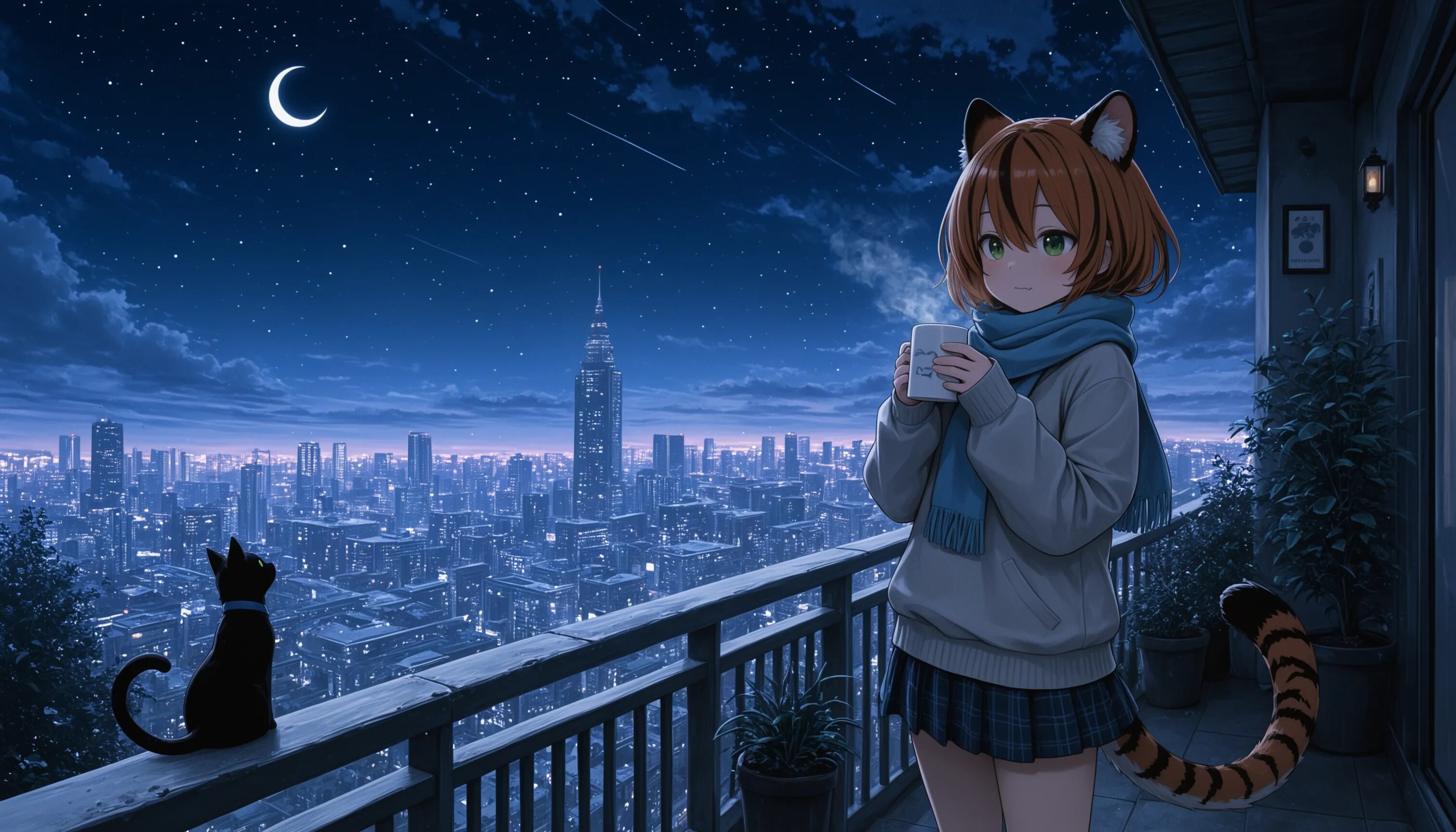 夜の街を見下ろして | の人気AIイラスト・グラビア