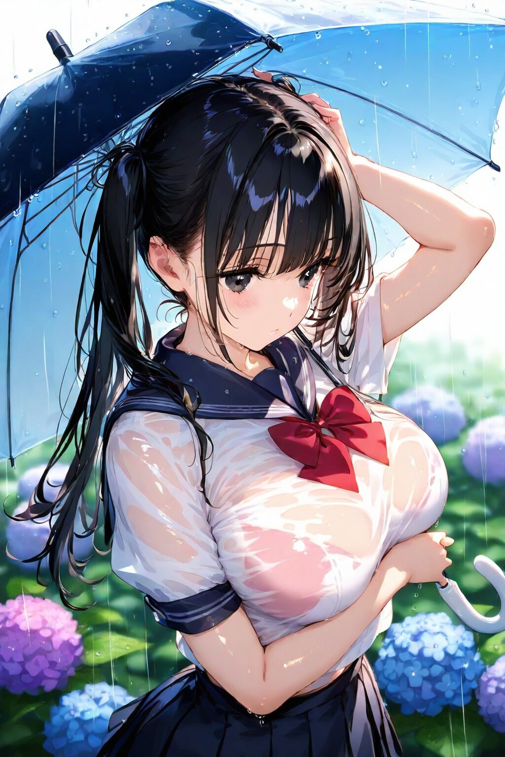 濡れちゃったね。家に寄っていく？