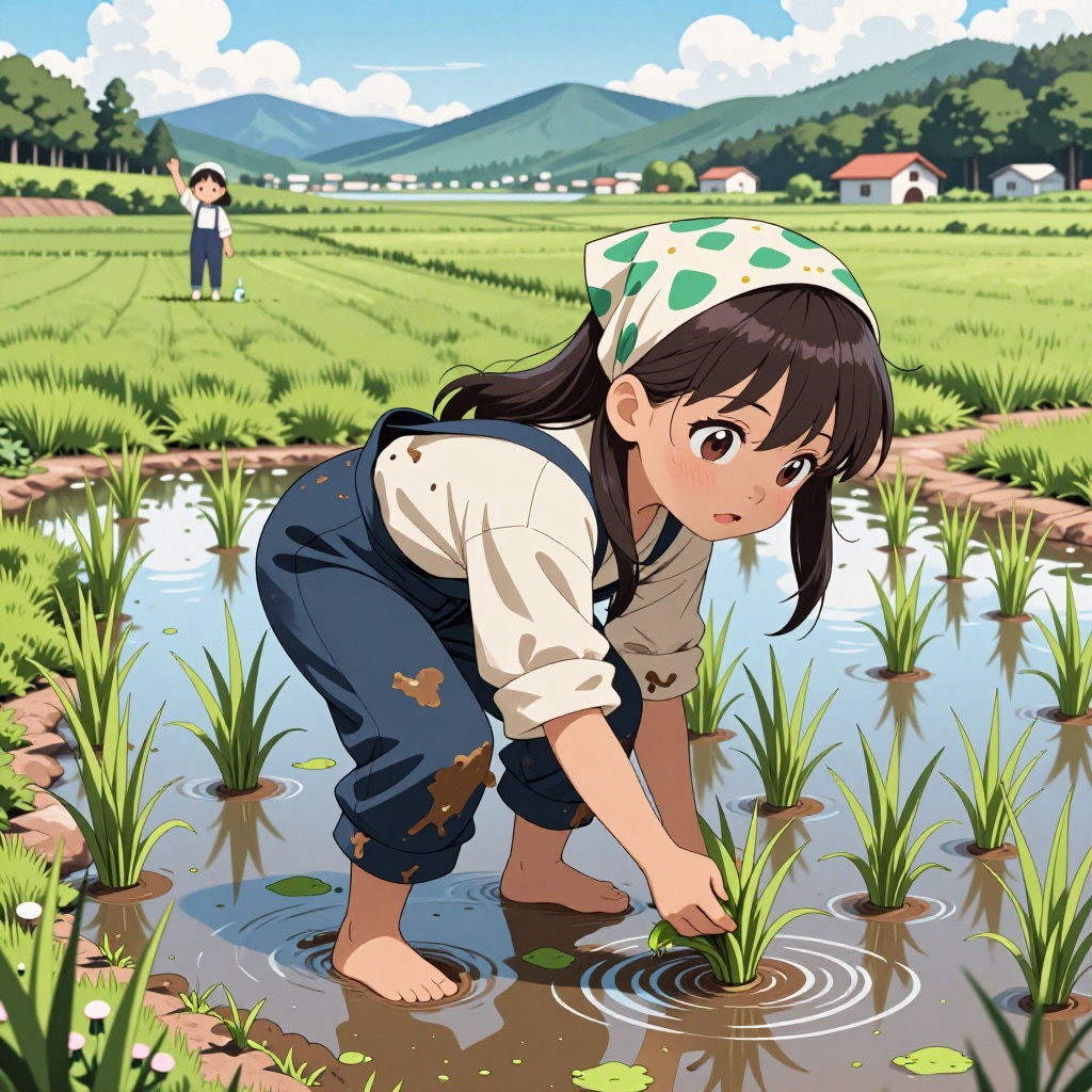 田植えをする女の子 | の人気AIイラスト・グラビア