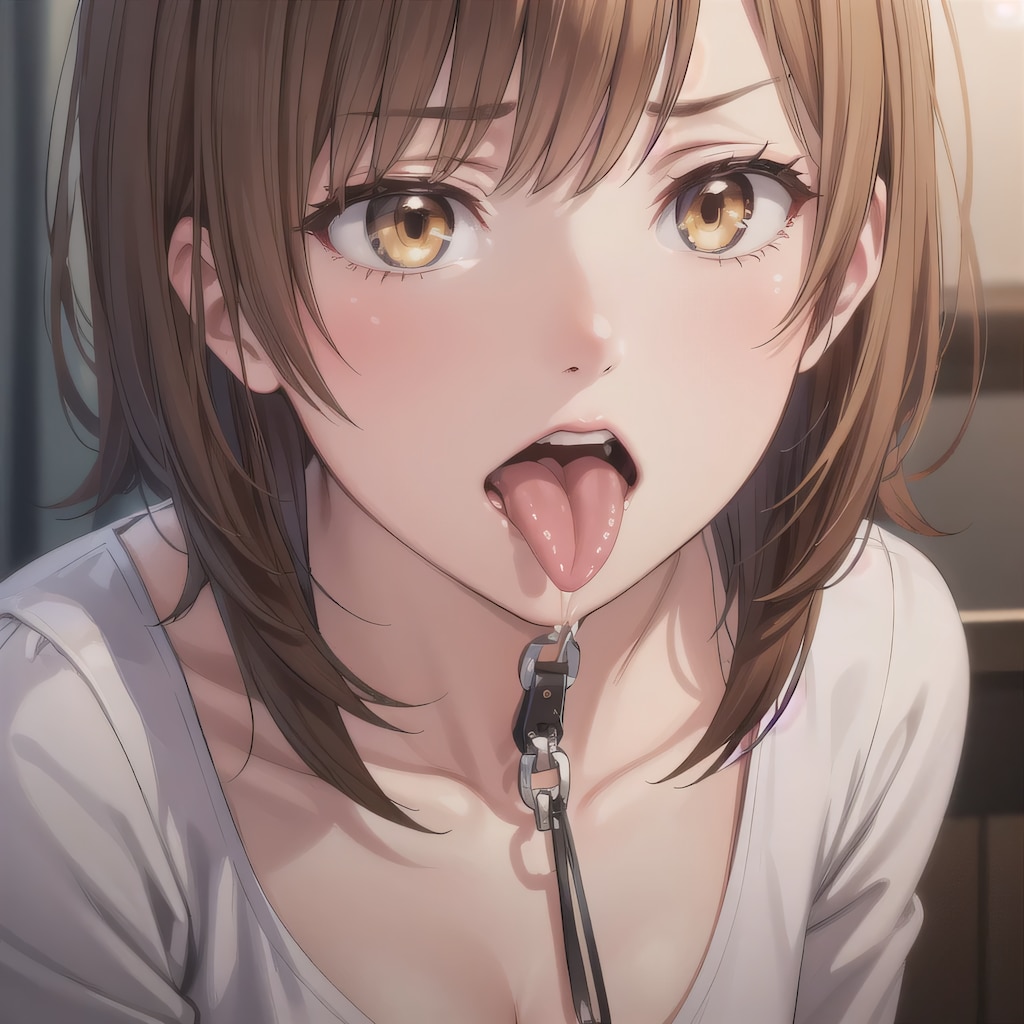 茶髪ボブの舌出し少女１０