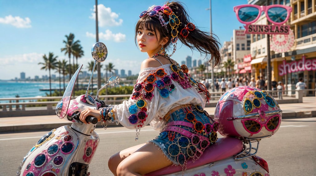 サングラスとバイクと君