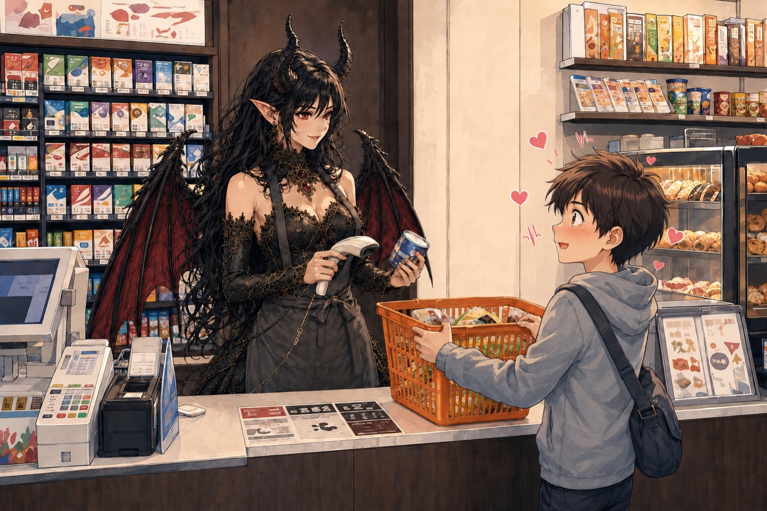 コンビニの悪魔娘のお姉さん