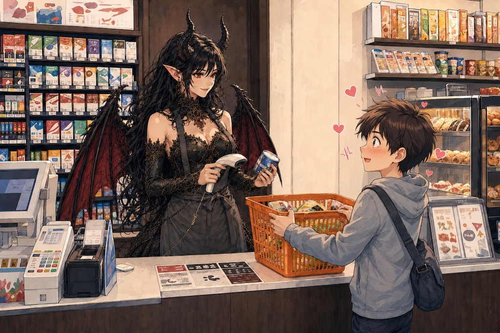 コンビニの悪魔娘のお姉さん