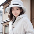 白コートと帽子 4枚目