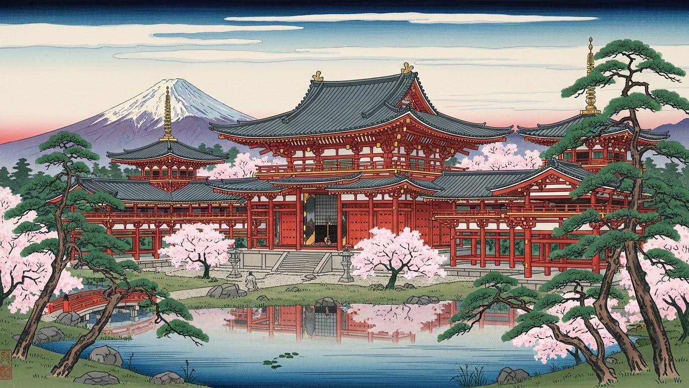 寺院と富士 | の人気AIイラスト・グラビア