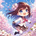 桜吹雪ではしゃぐ 7枚目