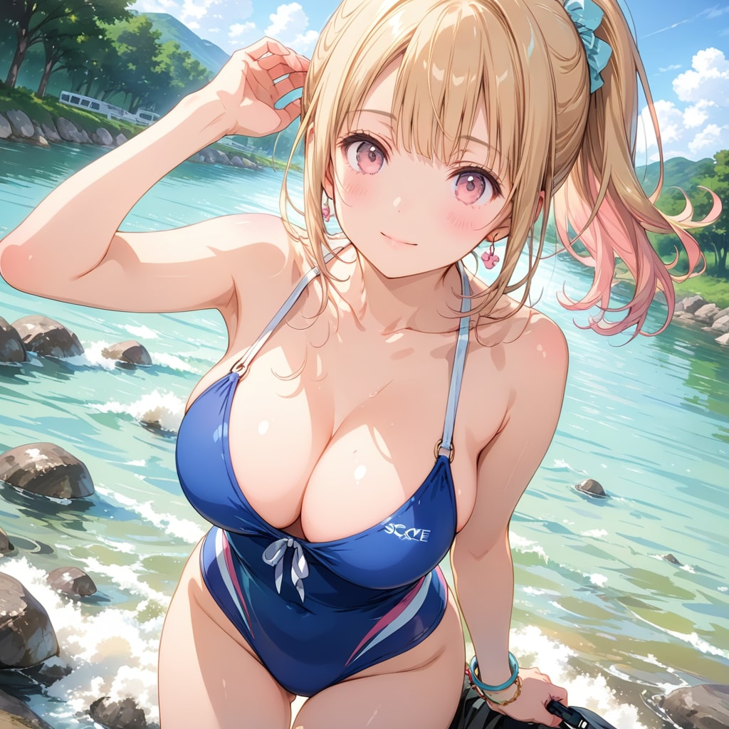 川遊び中のまわりんさん