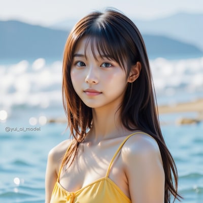 黄色の水着 beauty-214