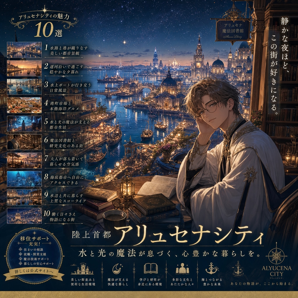 灯海を味わう魔法陸上都市『アリュセナシティ』
