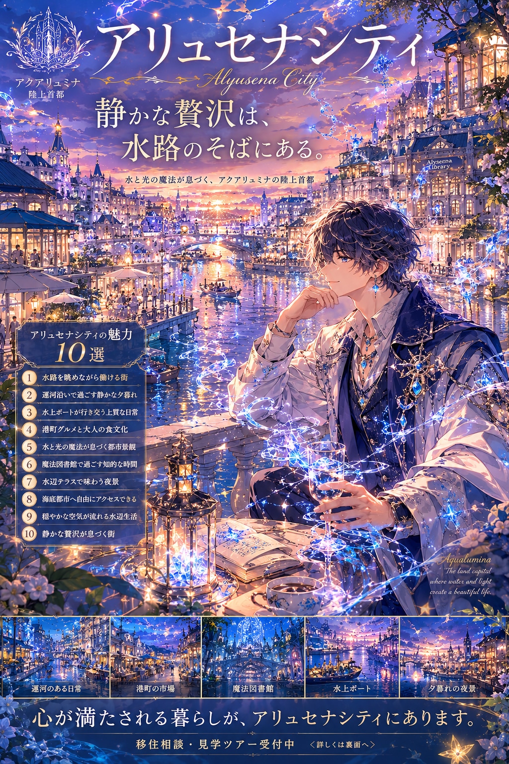 灯海を味わう魔法陸上都市『アリュセナシティ』 | の人気AIイラスト・グラビア