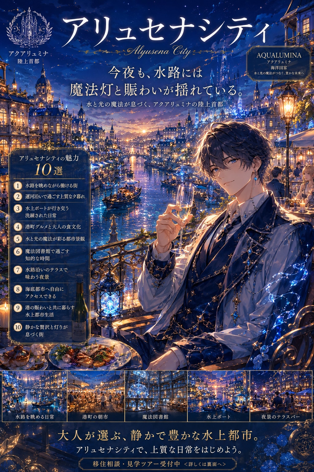 灯海を味わう魔法陸上都市『アリュセナシティ』