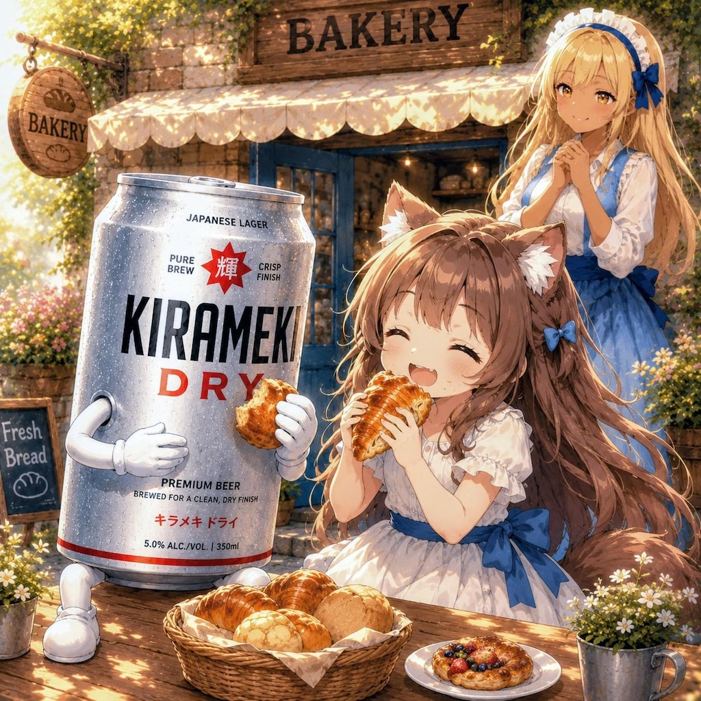 パンをもらった小さな女の子