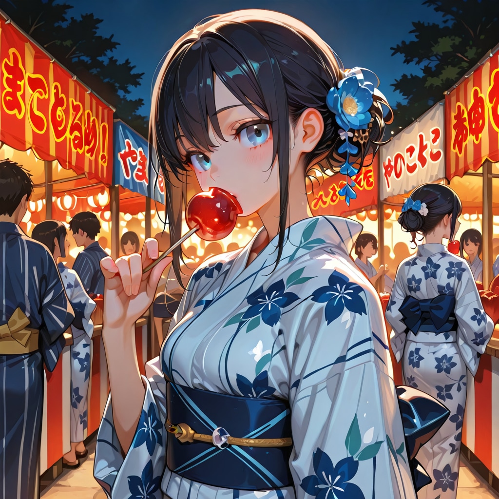 夏祭り林檎飴