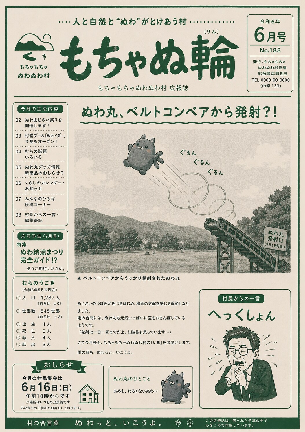 もちゃもちゃぬわぬわ村 広報誌6月号