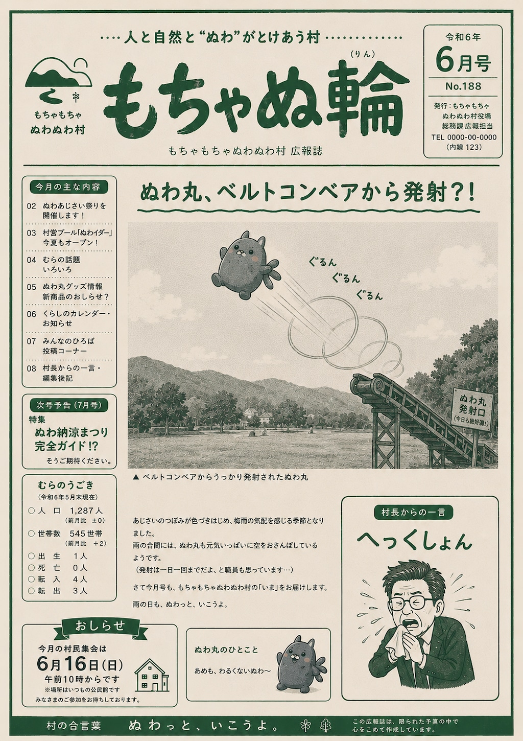 もちゃもちゃぬわぬわ村 広報誌6月号