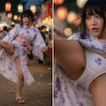 浴衣姿でハイキック 12枚目