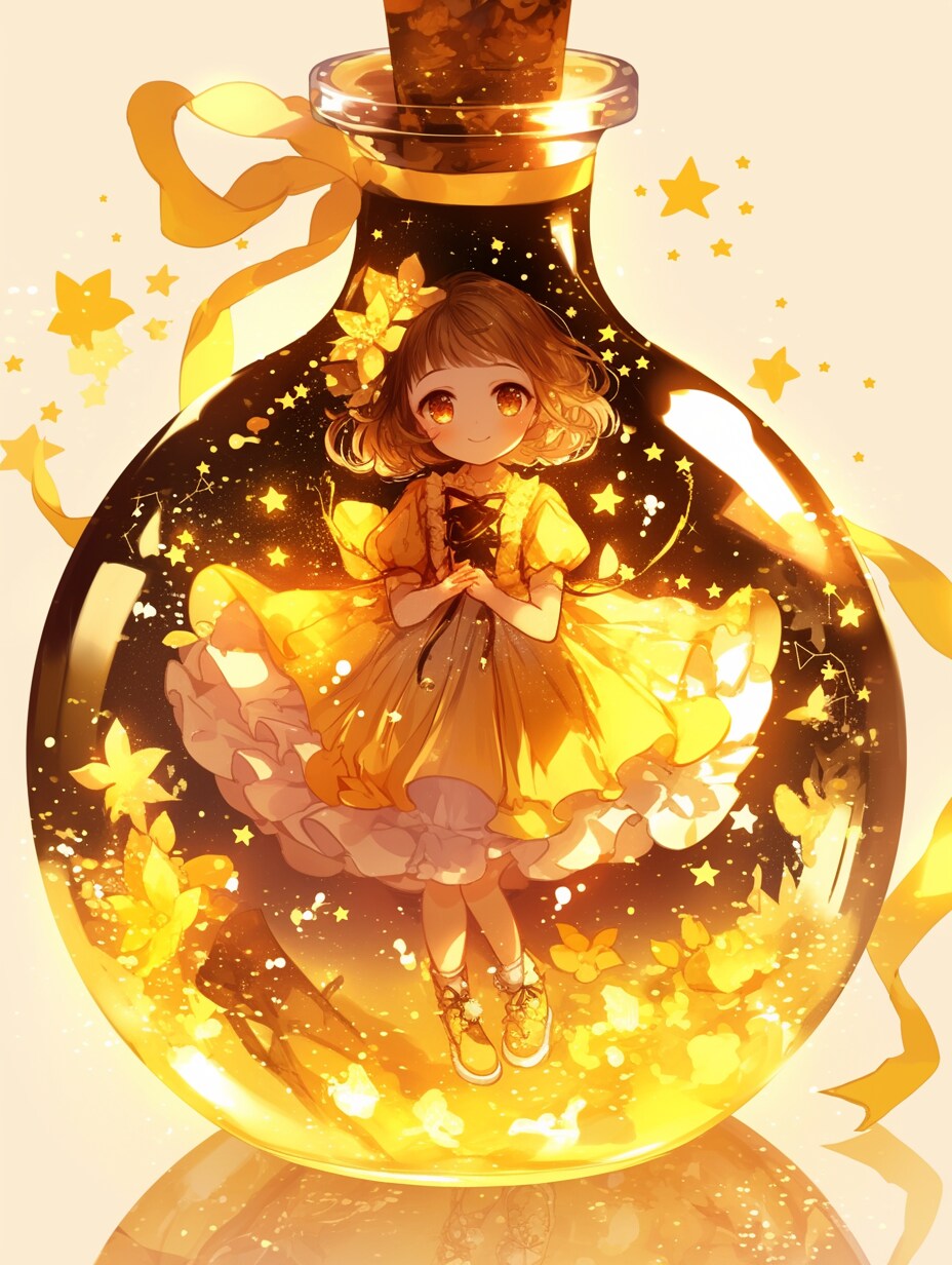 「瓶詰の少女」黄59 | の人気AIイラスト・グラビア