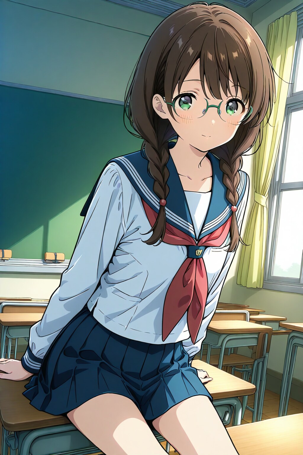 三つ編み眼鏡が現れた。 | の人気AIイラスト・グラビア