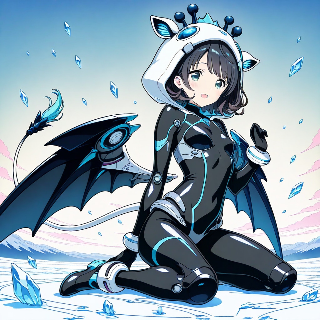 氷の世界とアニマルフーディーメカちび子ちゃん