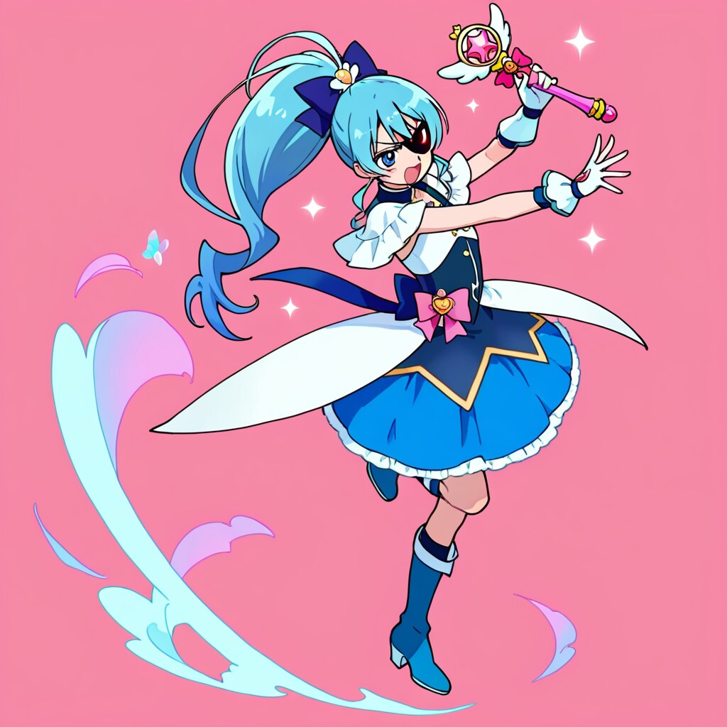 青いポニーテールの魔法少女3