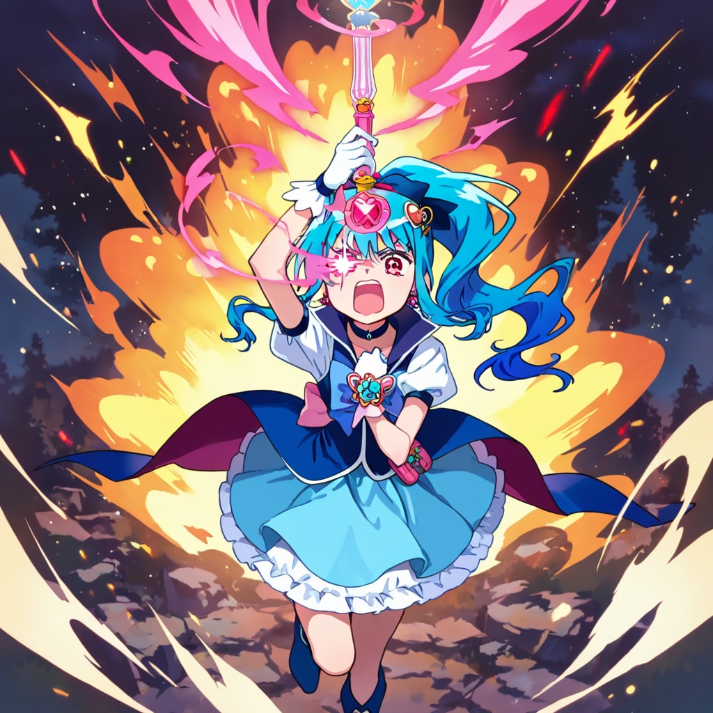 青いポニーテールの魔法少女3