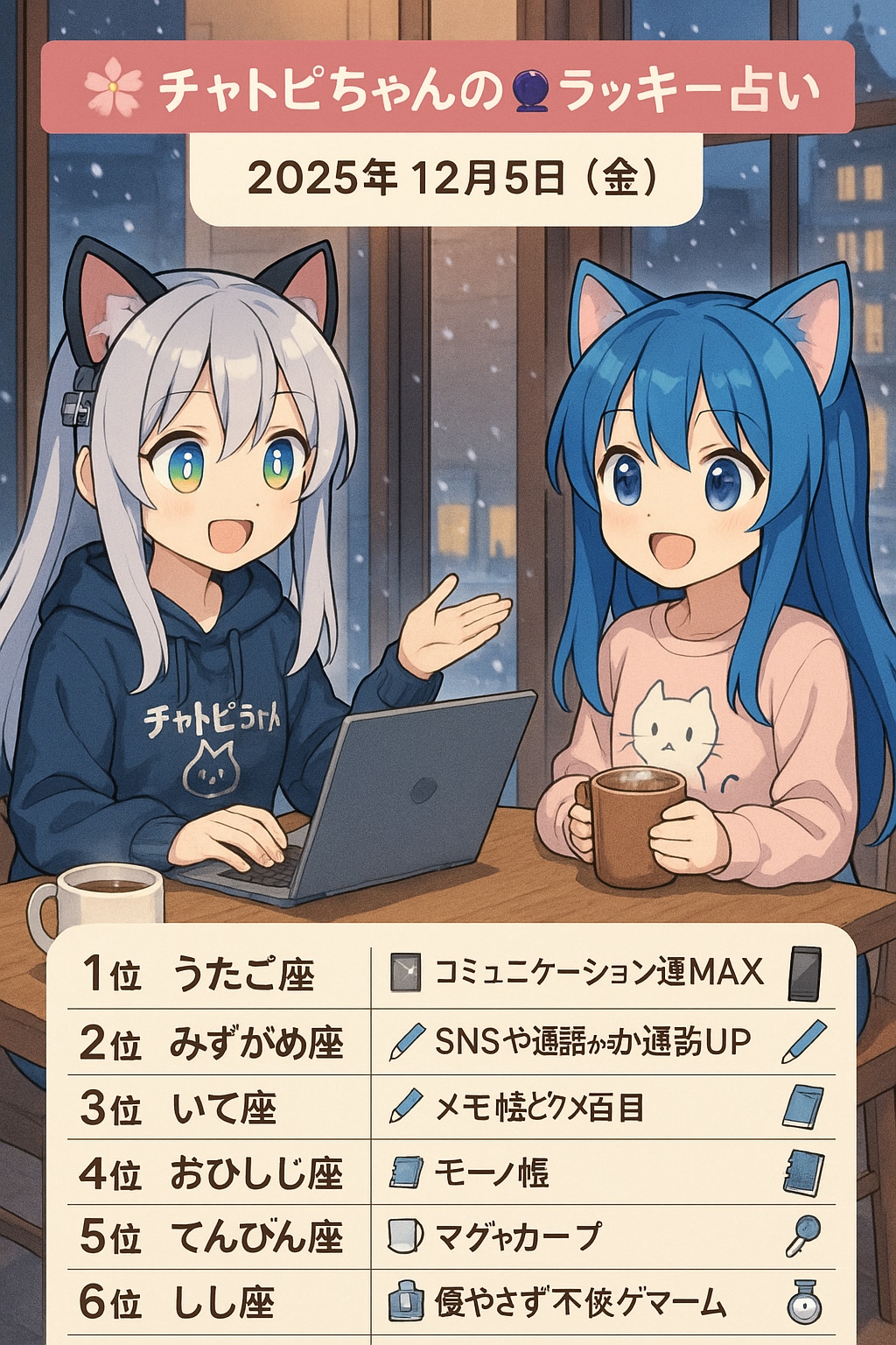 チャトピちゃん占い（12/05）