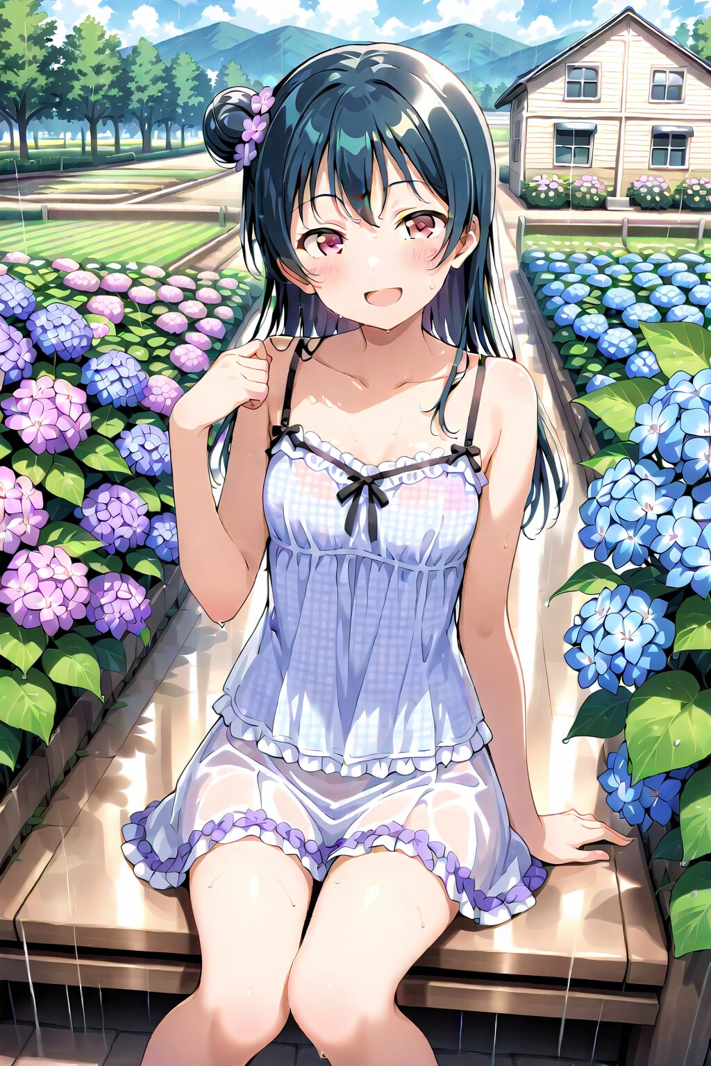 津島善子 キャミソール少女✕紫陽花農園