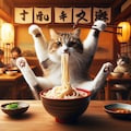 うどんを食べる猫 8枚目