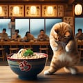 うどんを食べる猫 6枚目
