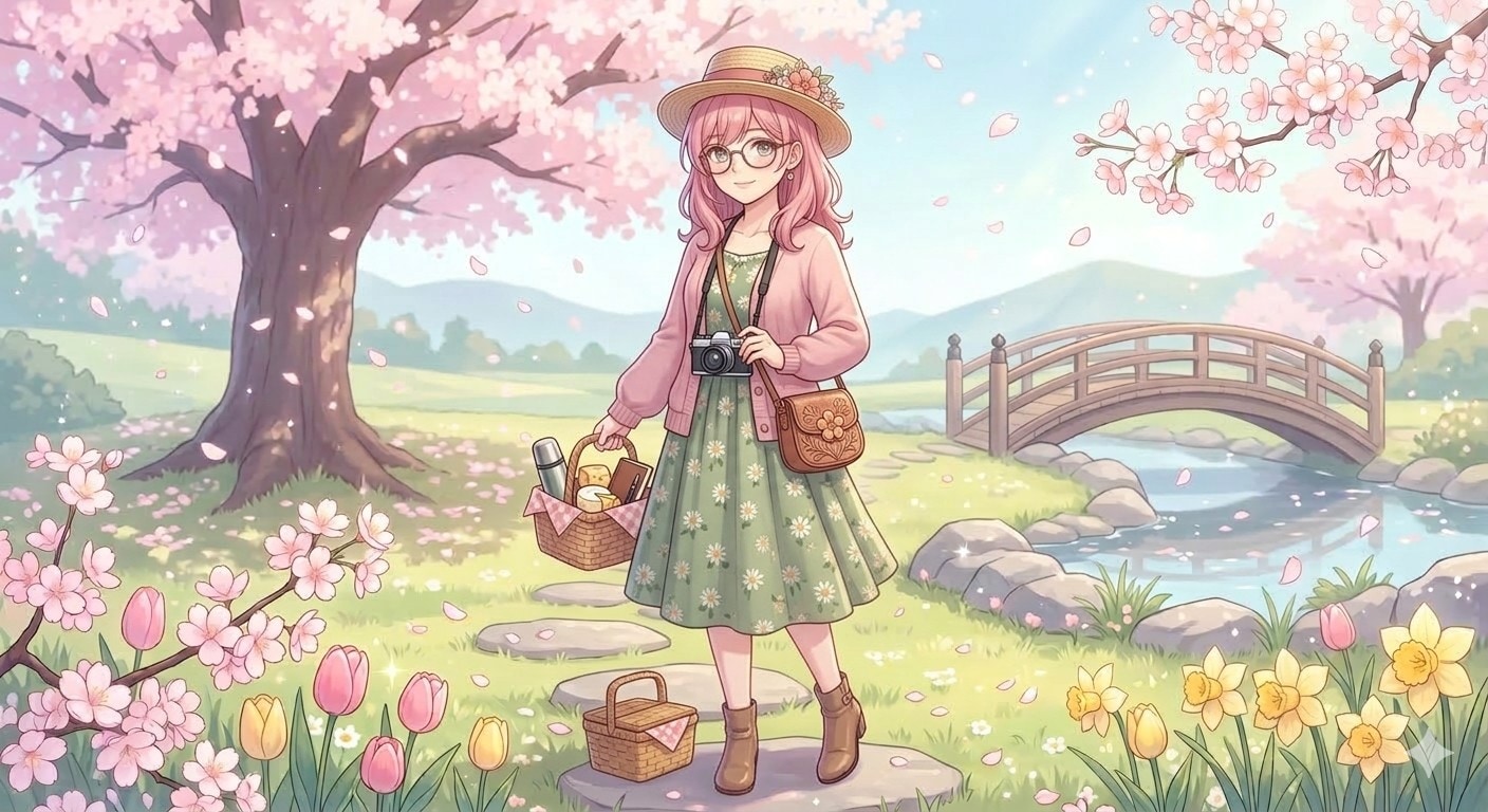 桜と春色コーデ | の人気AIイラスト・グラビア