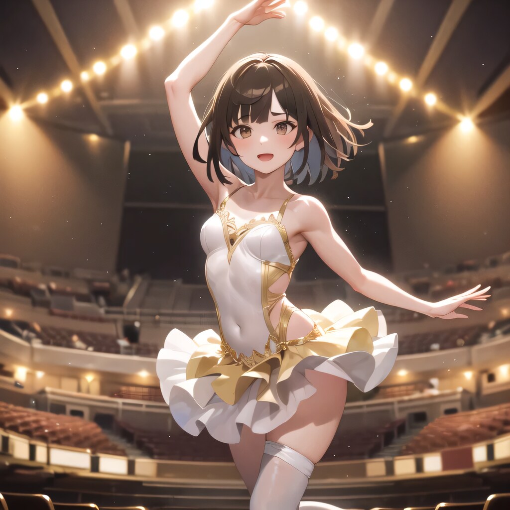 黒髪ボブでチュチュの少女