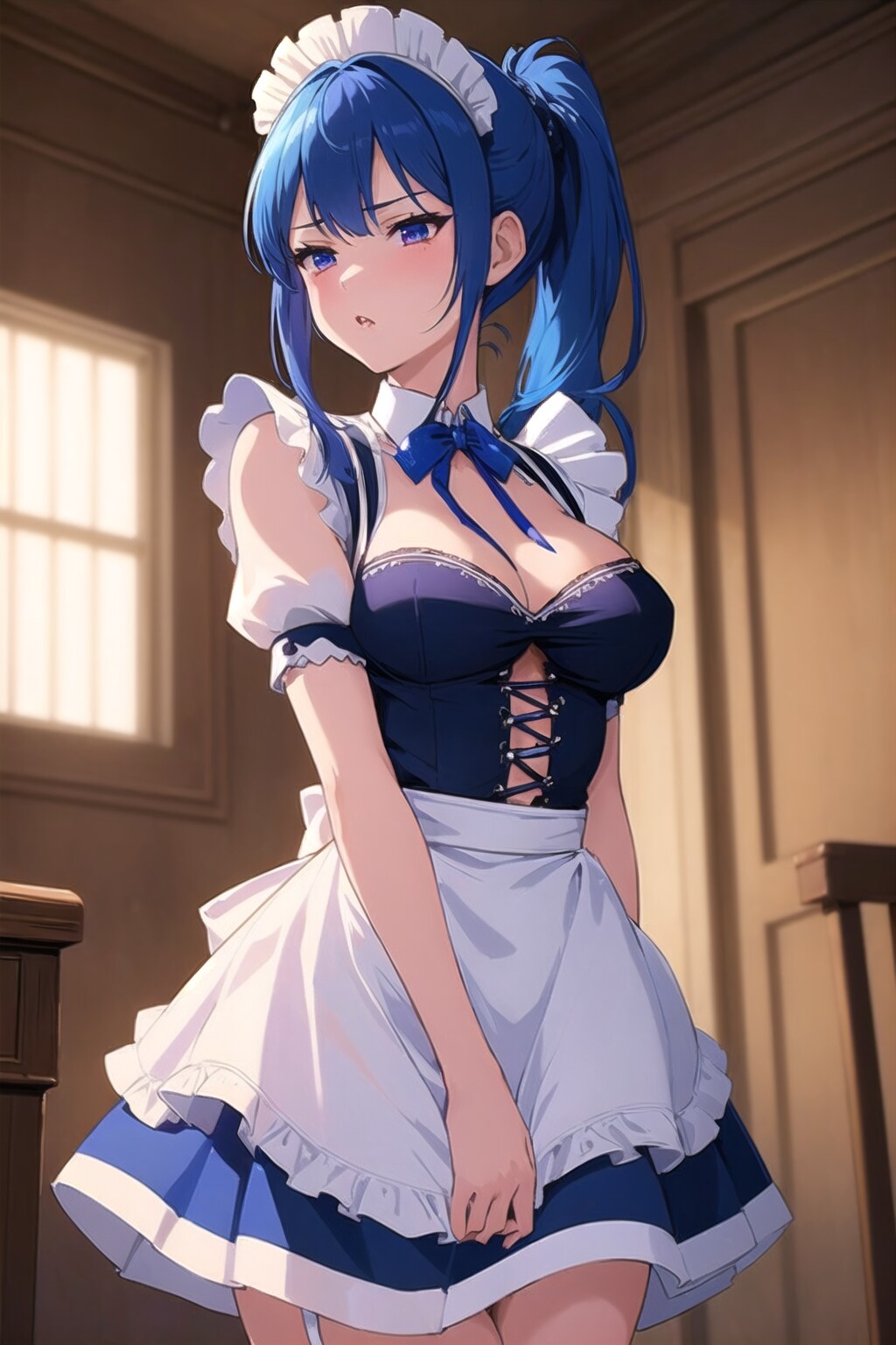 坊ちゃまのモノを見て濡れてしまったメイドさん