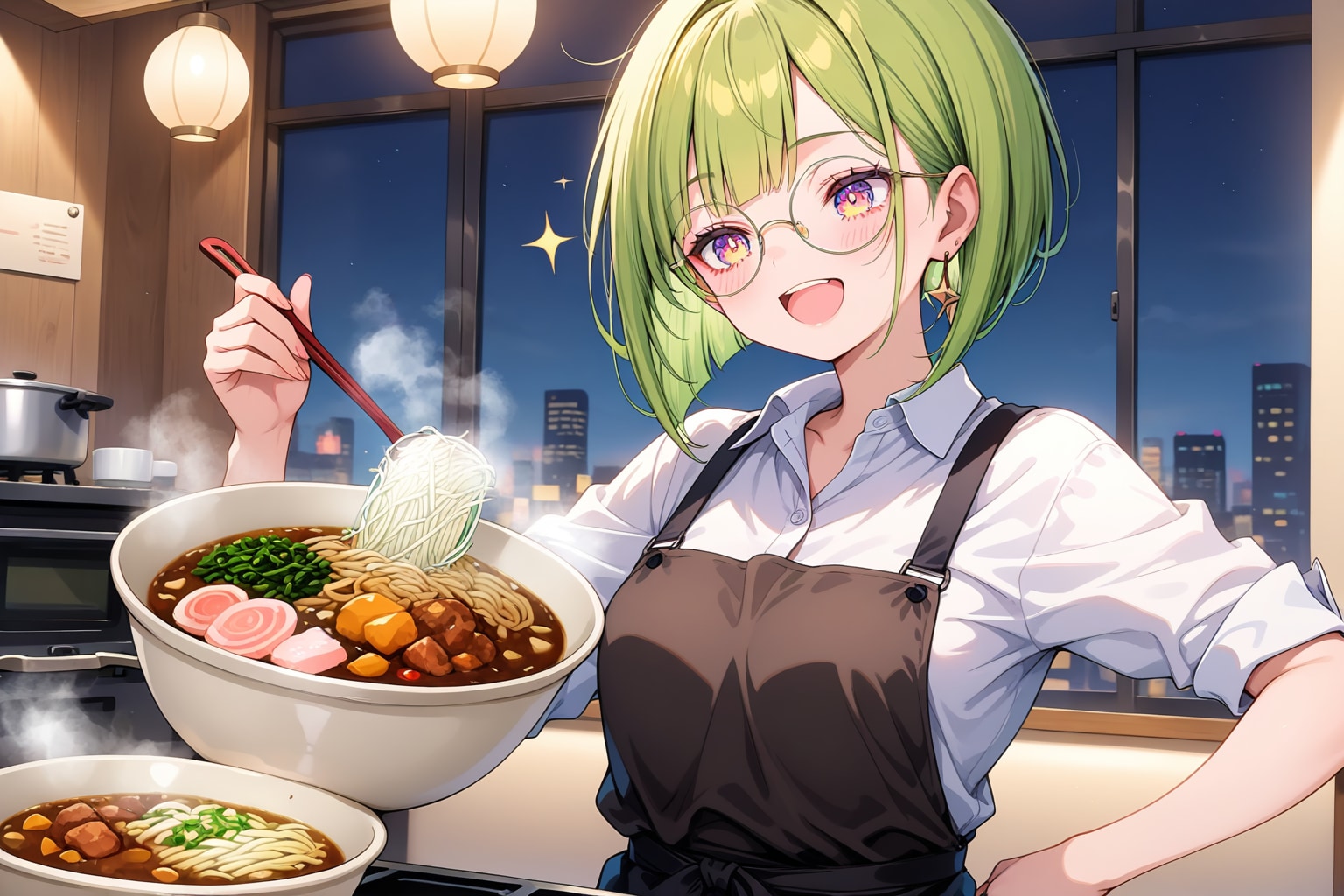 夜食にカレーうどん