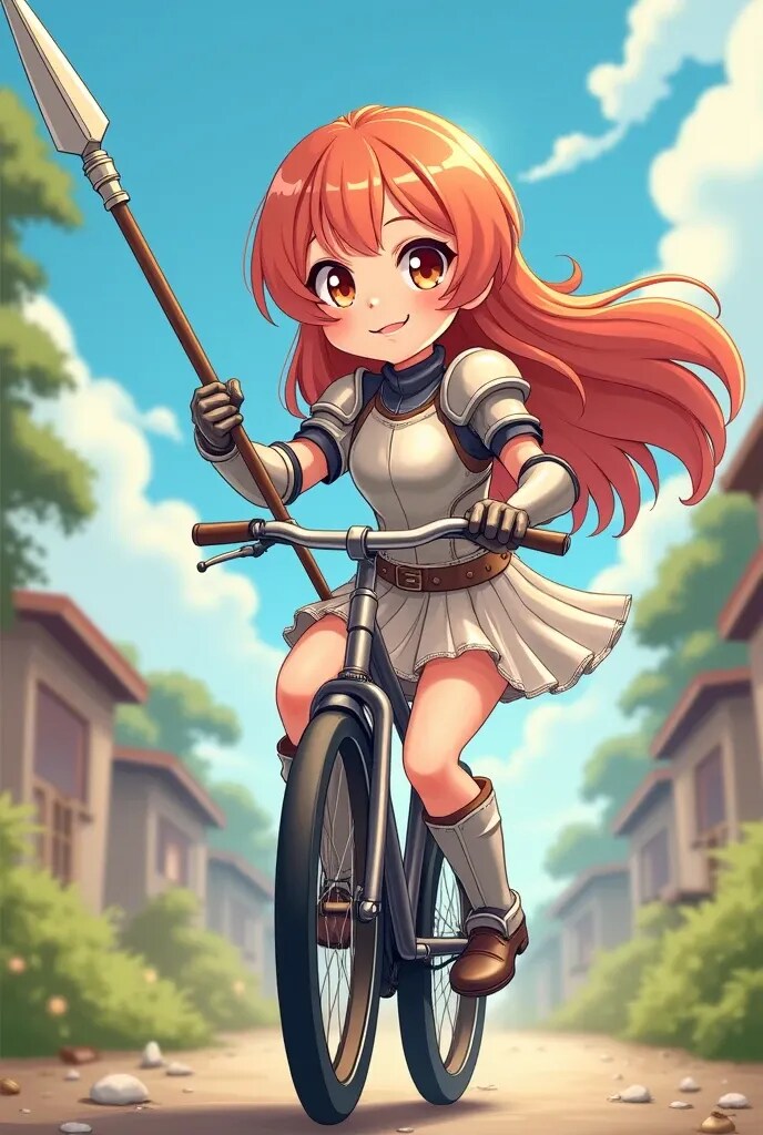 自転車に乗る騎士