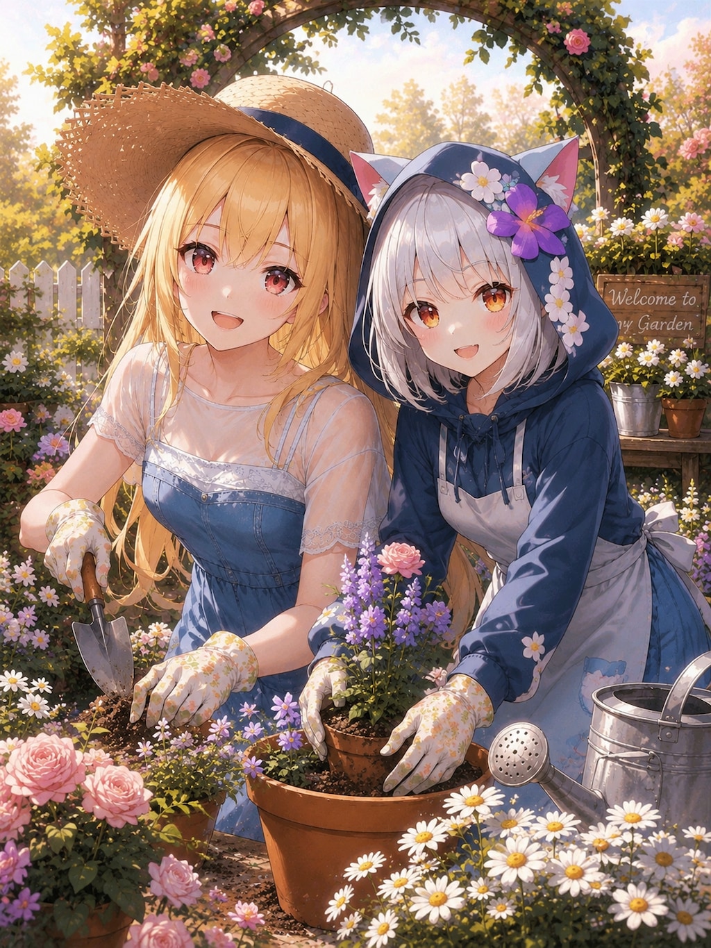 ナツキのガーデニングに遊びに来てくれたよ