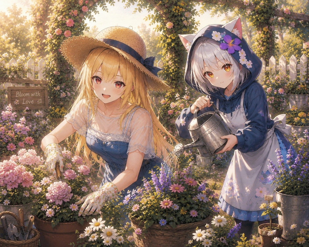 ナツキのガーデニングに遊びに来てくれたよ