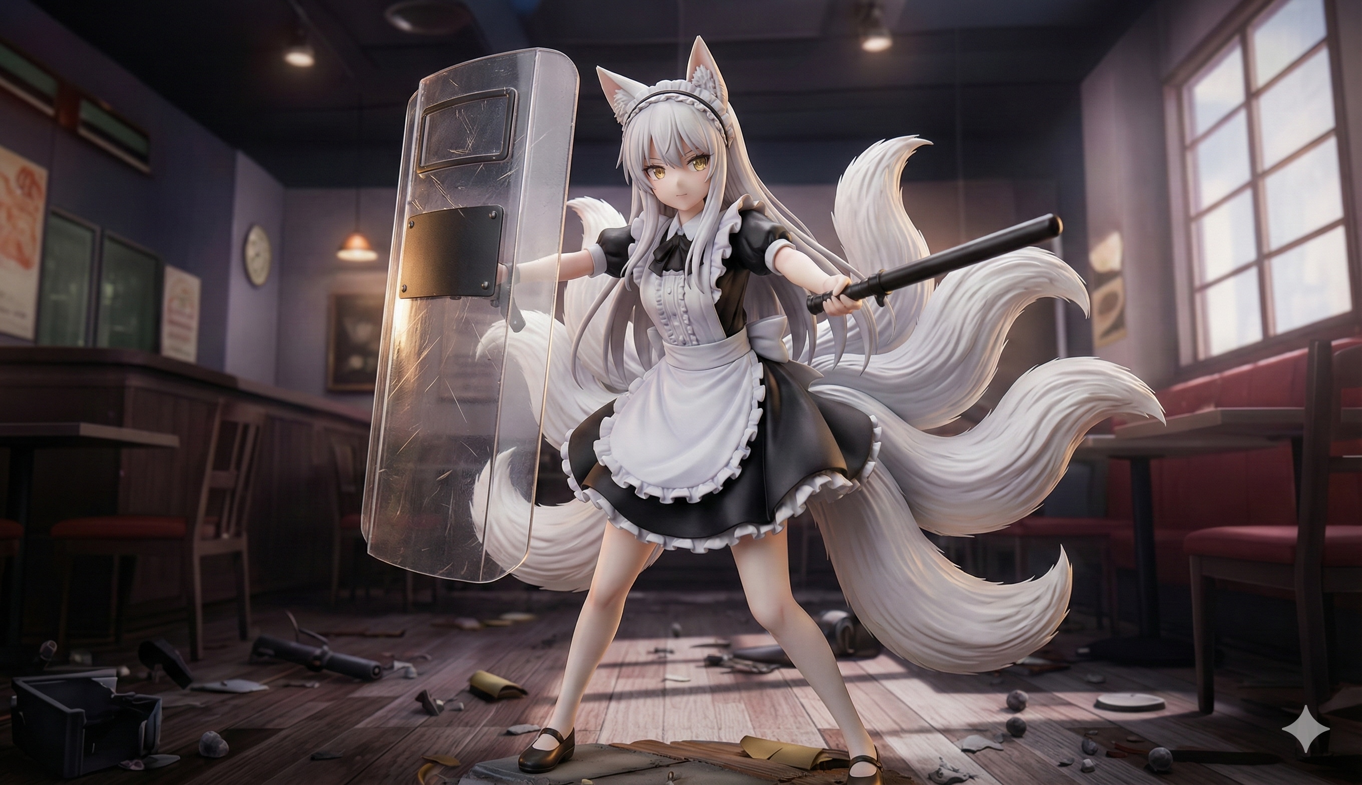 フィギュア風・九尾のメイド | の人気AIイラスト・グラビア